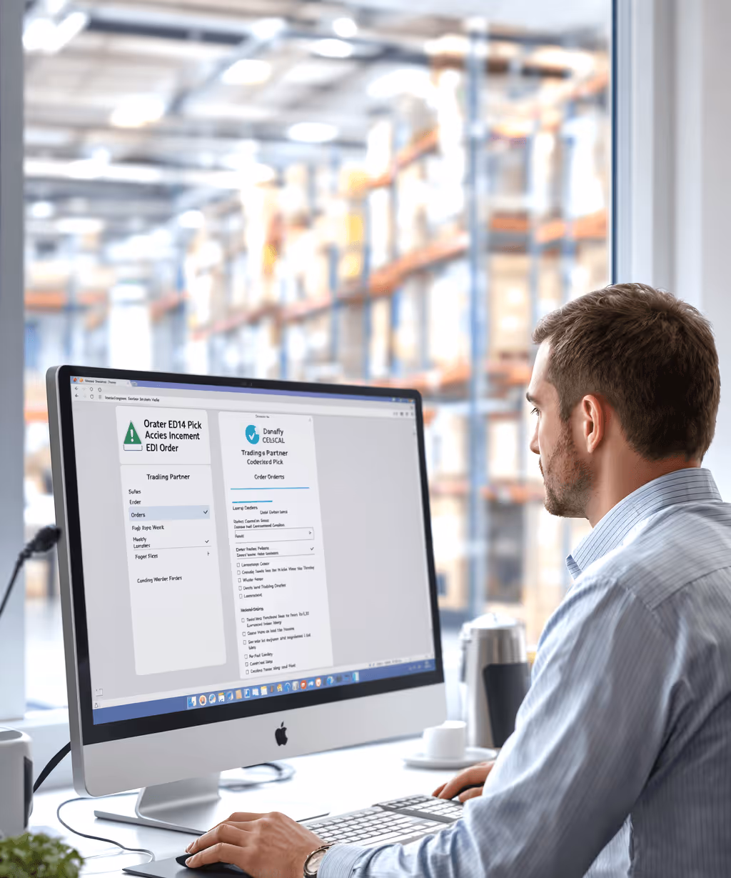 DataFlow for B2B and EDI traders: partner purchase orders ingested straight into Order Processing.