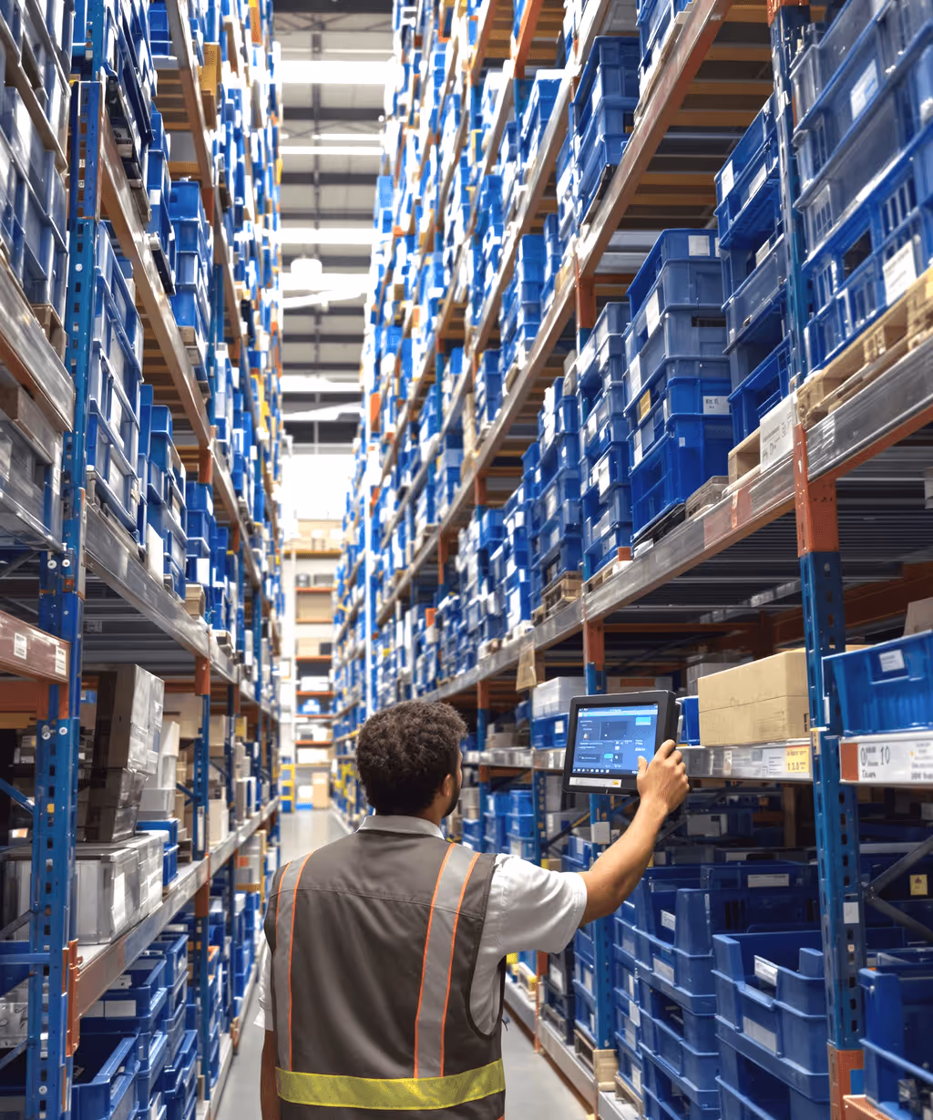 DataFlow Stock Control: product catalogue, goods movements and warehouse layout.